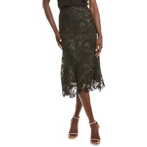 Oscar De La Renta Womens  Woven Silk-Blend Skirt, Black